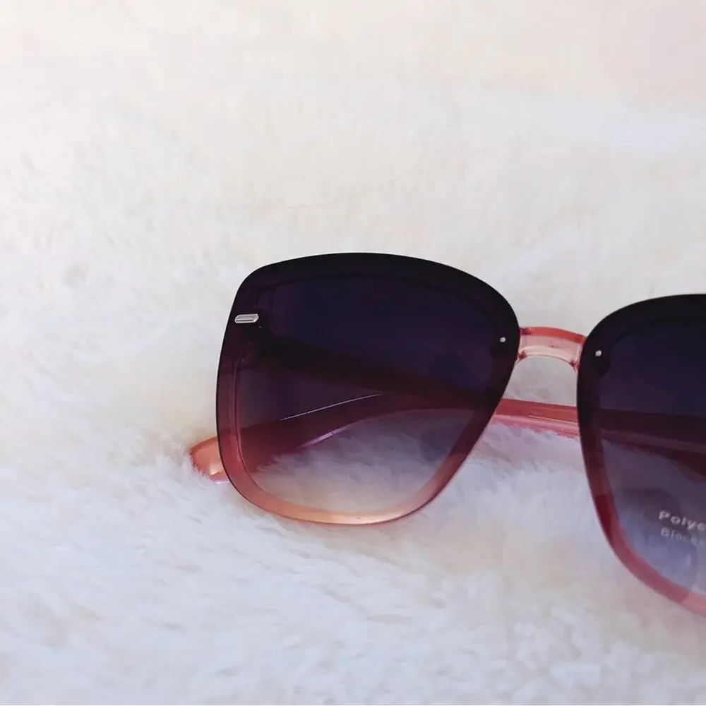 Giselle Black & Pink Oversized Cat Eye Sunglasses